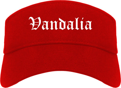 Vandalia Illinois IL Old English Mens Visor Cap Hat Red