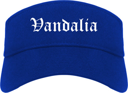 Vandalia Illinois IL Old English Mens Visor Cap Hat Royal Blue