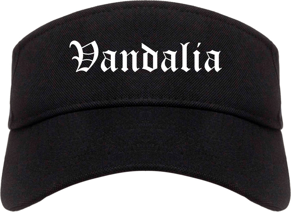 Vandalia Missouri MO Old English Mens Visor Cap Hat Black