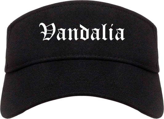 Vandalia Missouri MO Old English Mens Visor Cap Hat Black