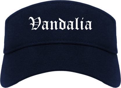 Vandalia Missouri MO Old English Mens Visor Cap Hat Navy Blue