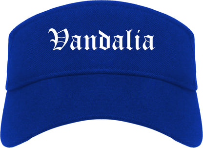 Vandalia Missouri MO Old English Mens Visor Cap Hat Royal Blue