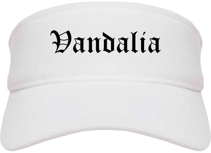 Vandalia Missouri MO Old English Mens Visor Cap Hat White