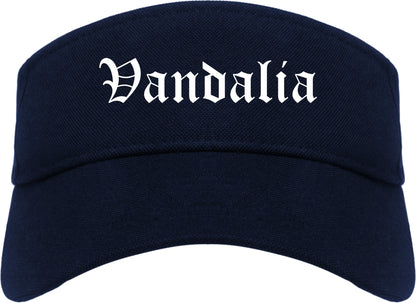 Vandalia Ohio OH Old English Mens Visor Cap Hat Navy Blue