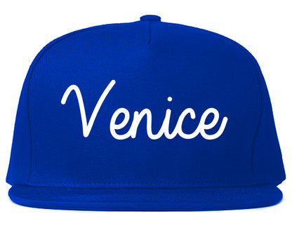 Venice Florida FL Script Mens Snapback Hat Royal Blue