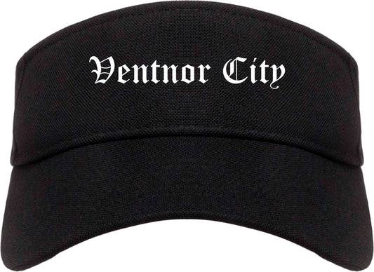 Ventnor City New Jersey NJ Old English Mens Visor Cap Hat Black