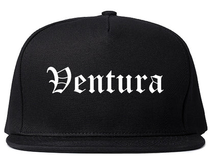 Ventura California CA Old English Mens Snapback Hat Black