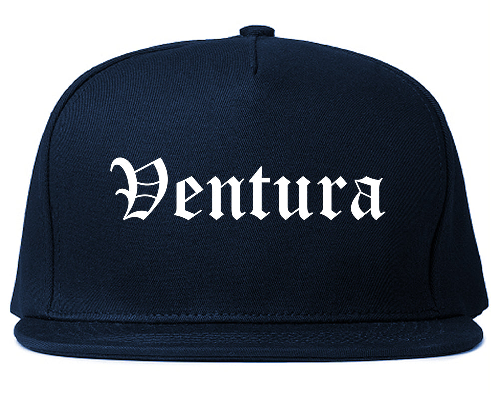 Ventura California CA Old English Mens Snapback Hat Navy Blue