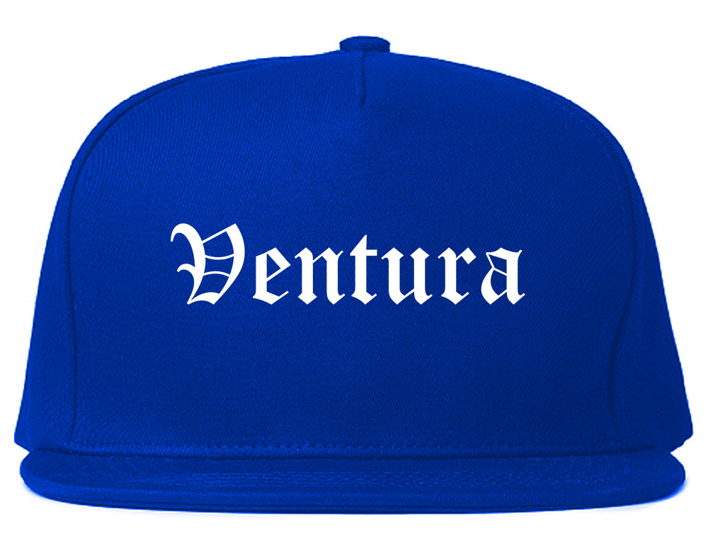 Ventura California CA Old English Mens Snapback Hat Royal Blue