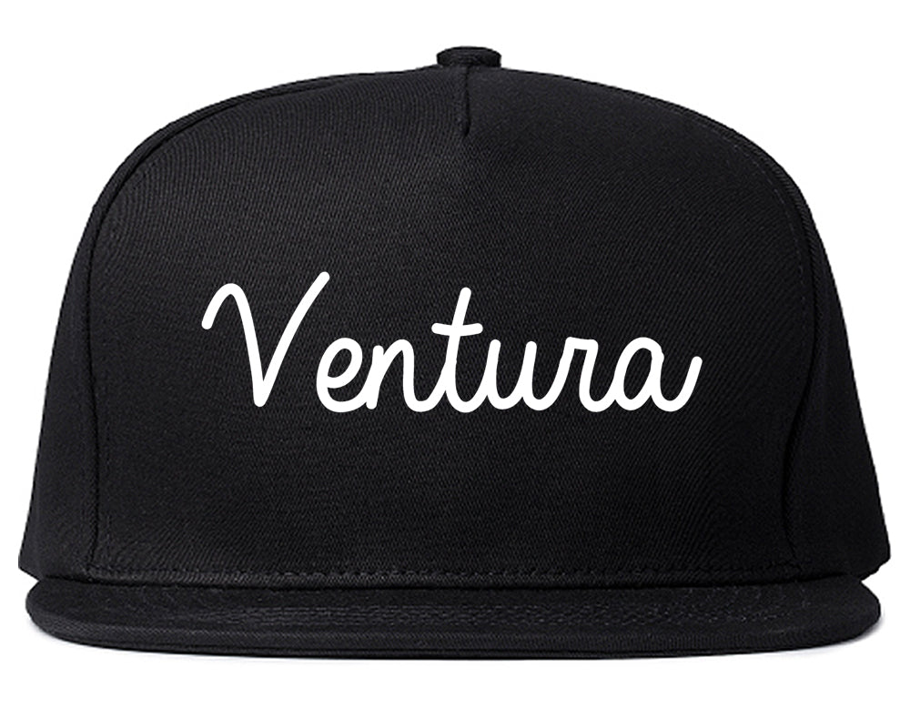 Ventura California CA Script Mens Snapback Hat Black