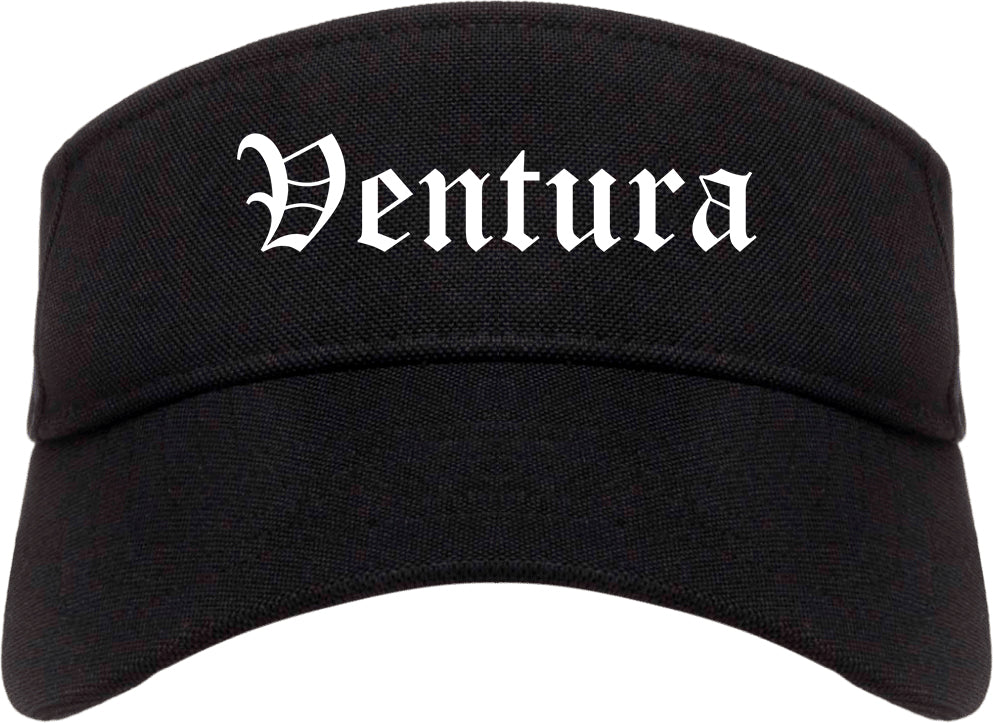 Ventura California CA Old English Mens Visor Cap Hat Black