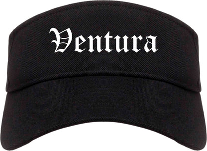 Ventura California CA Old English Mens Visor Cap Hat Black
