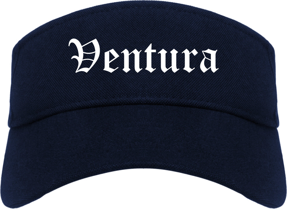 Ventura California CA Old English Mens Visor Cap Hat Navy Blue
