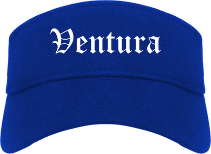 Ventura California CA Old English Mens Visor Cap Hat Royal Blue