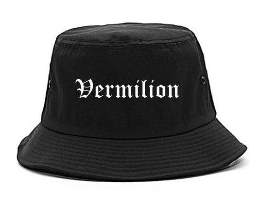 Vermilion Ohio OH Old English Mens Bucket Hat Black