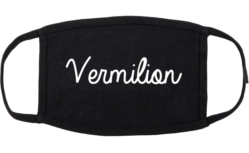 Vermilion Ohio OH Script Cotton Face Mask Black