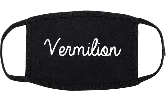 Vermilion Ohio OH Script Cotton Face Mask Black