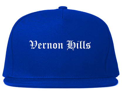 Vernon Hills Illinois IL Old English Mens Snapback Hat Royal Blue