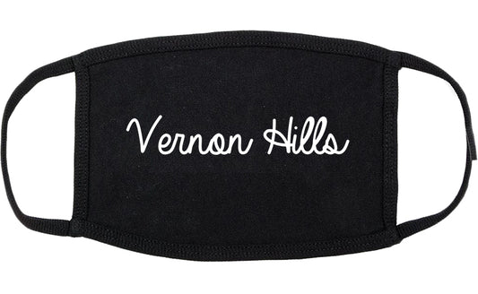 Vernon Hills Illinois IL Script Cotton Face Mask Black