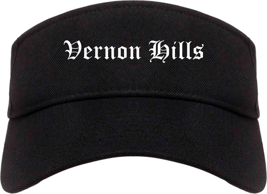 Vernon Hills Illinois IL Old English Mens Visor Cap Hat Black