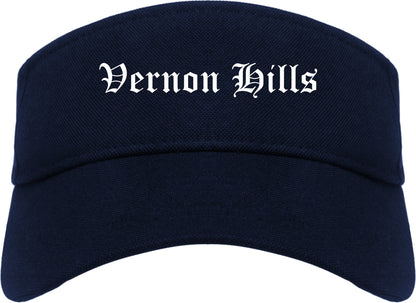 Vernon Hills Illinois IL Old English Mens Visor Cap Hat Navy Blue