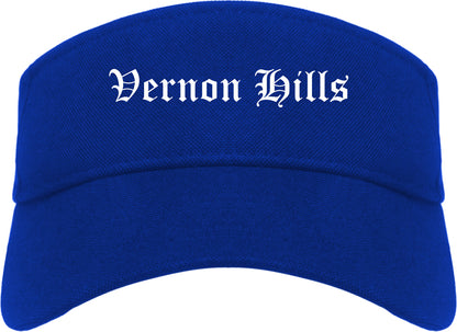 Vernon Hills Illinois IL Old English Mens Visor Cap Hat Royal Blue