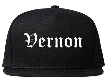 Vernon Texas TX Old English Mens Snapback Hat Black