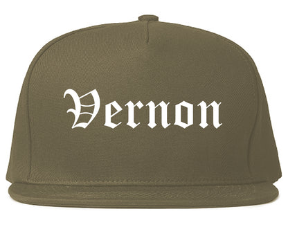 Vernon Texas TX Old English Mens Snapback Hat Grey