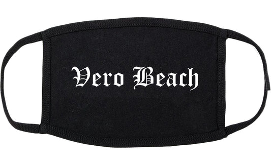 Vero Beach Florida FL Old English Cotton Face Mask Black