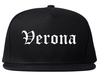 Verona Wisconsin WI Old English Mens Snapback Hat Black