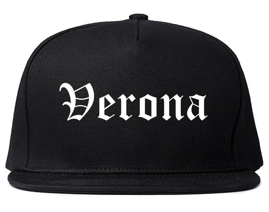 Verona Wisconsin WI Old English Mens Snapback Hat Black