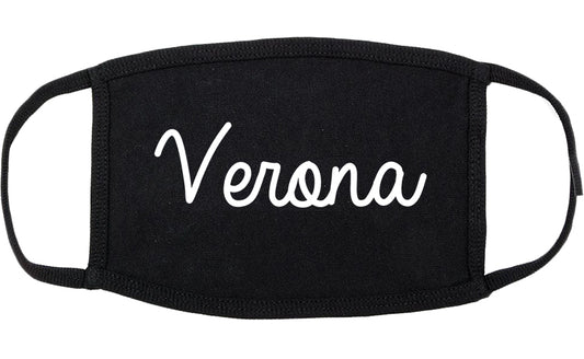 Verona Wisconsin WI Script Cotton Face Mask Black