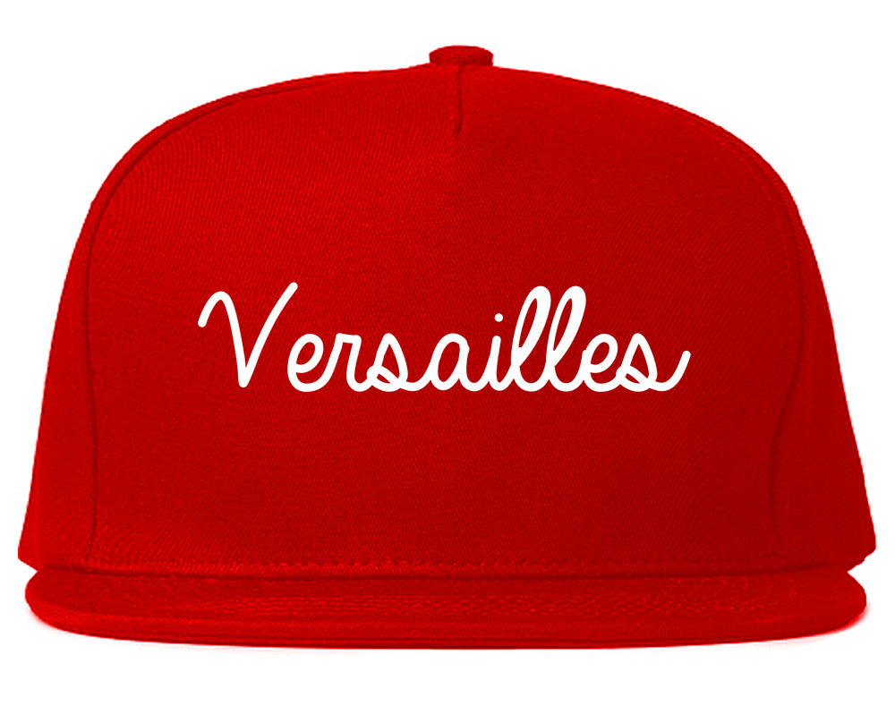 Versailles Kentucky KY Script Mens Snapback Hat Red