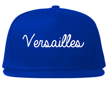 Versailles Kentucky KY Script Mens Snapback Hat Royal Blue