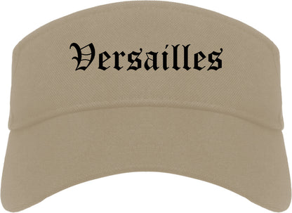 Versailles Kentucky KY Old English Mens Visor Cap Hat Khaki