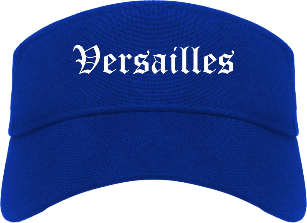 Versailles Kentucky KY Old English Mens Visor Cap Hat Royal Blue