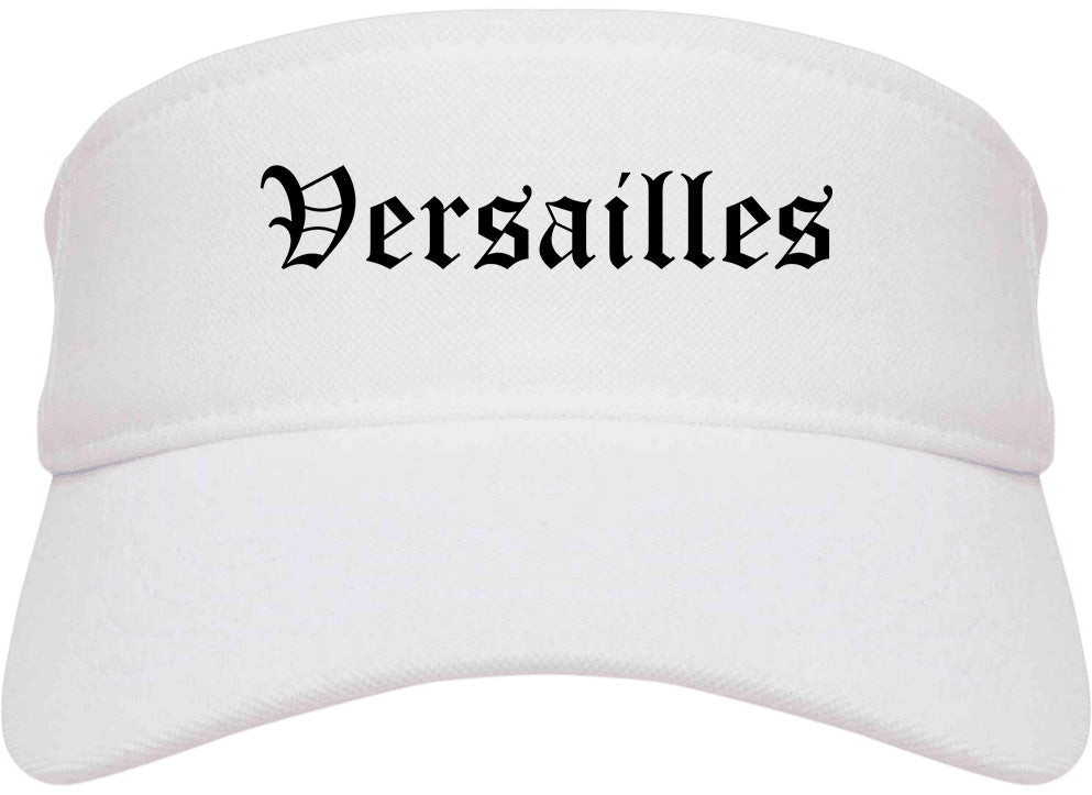 Versailles Kentucky KY Old English Mens Visor Cap Hat White