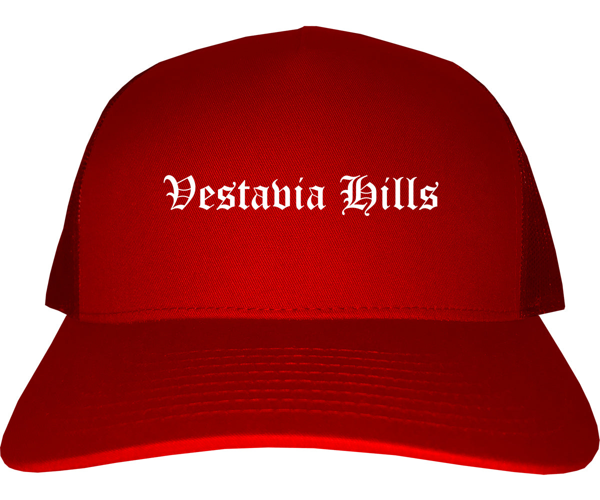 Vestavia Hills Alabama AL Old English Mens Trucker Hat Cap Red