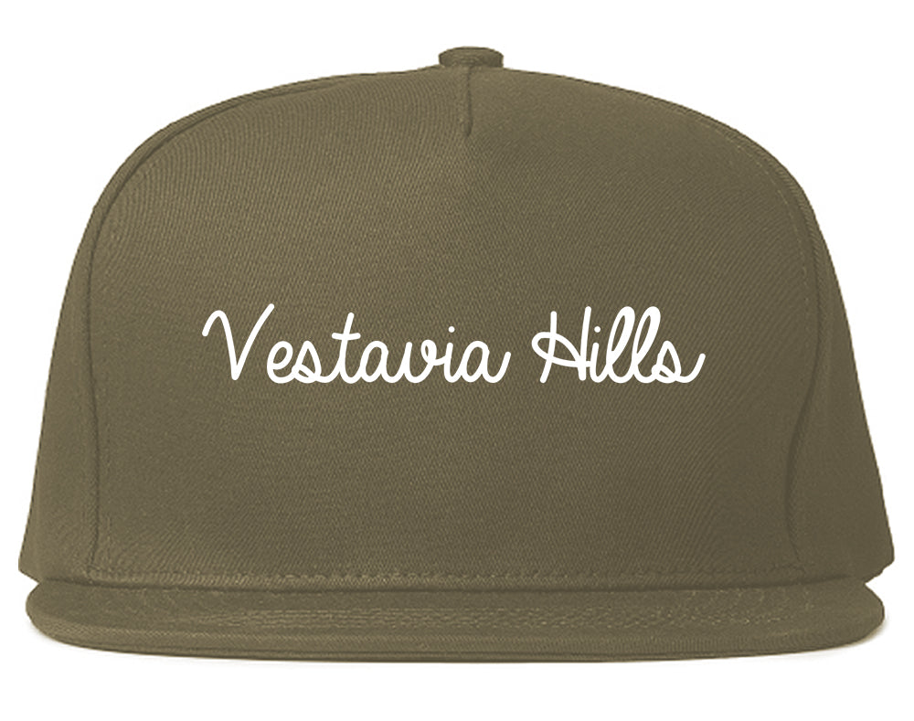 Vestavia Hills Alabama AL Script Mens Snapback Hat Grey