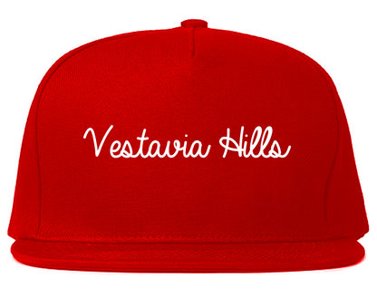 Vestavia Hills Alabama AL Script Mens Snapback Hat Red