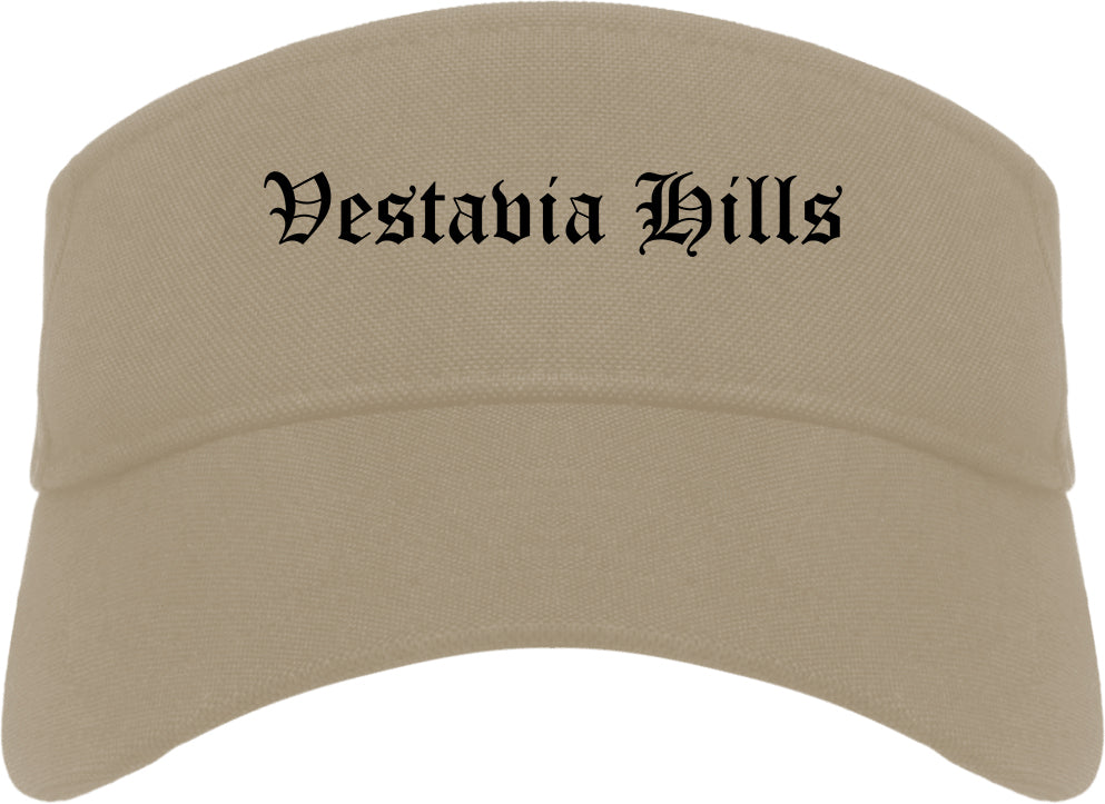 Vestavia Hills Alabama AL Old English Mens Visor Cap Hat Khaki
