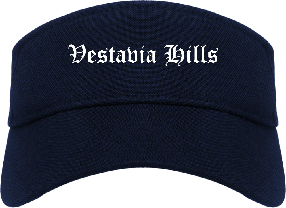 Vestavia Hills Alabama AL Old English Mens Visor Cap Hat Navy Blue