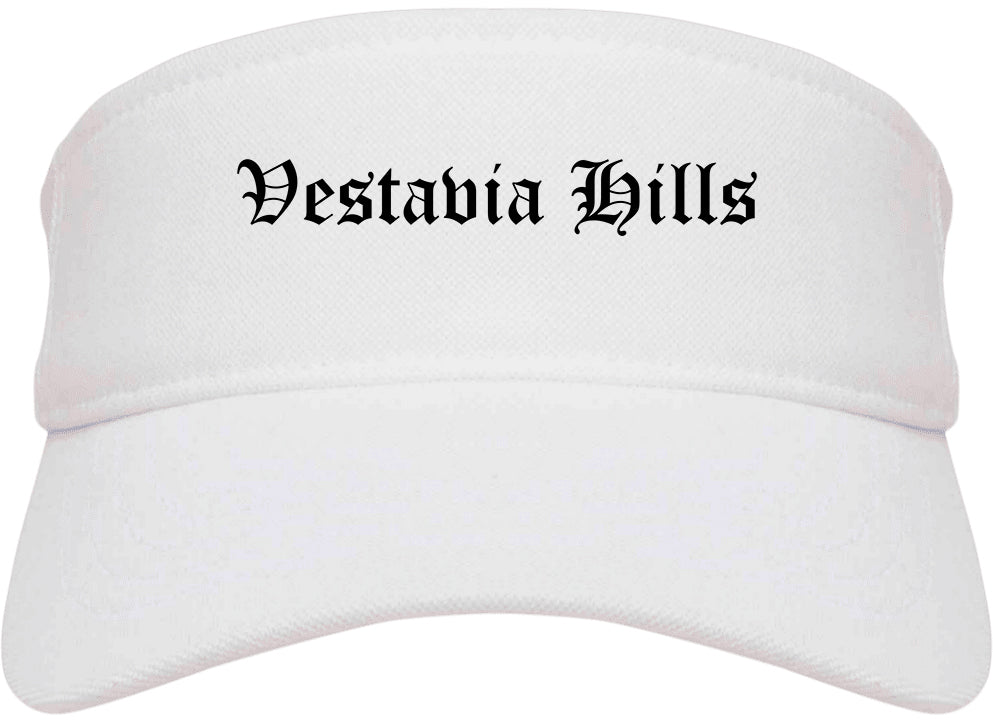 Vestavia Hills Alabama AL Old English Mens Visor Cap Hat White