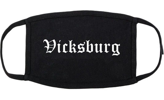 Vicksburg Mississippi MS Old English Cotton Face Mask Black