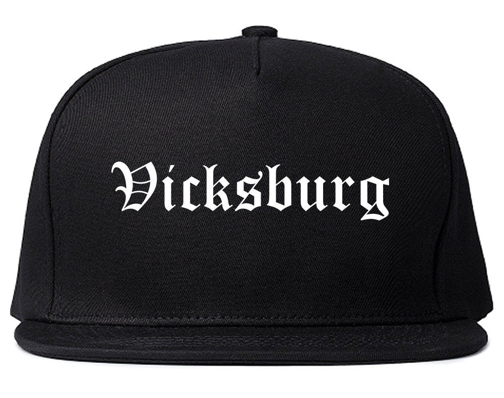 Vicksburg Mississippi MS Old English Mens Snapback Hat Black