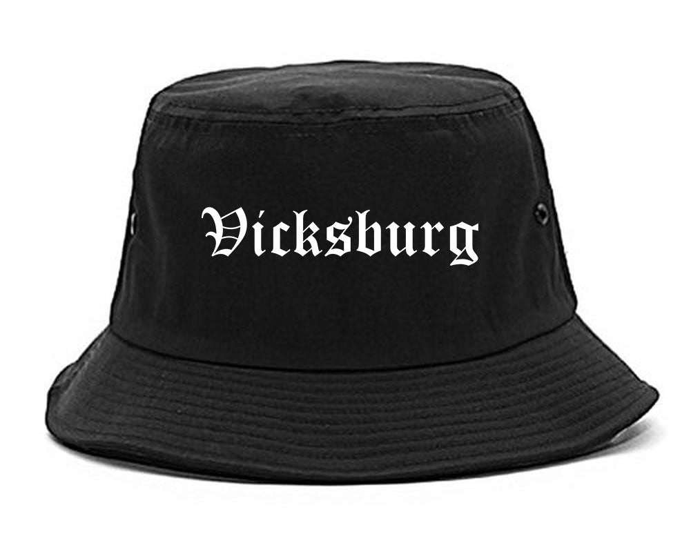 Vicksburg Mississippi MS Old English Mens Bucket Hat Black