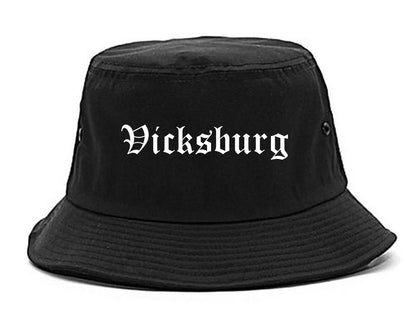 Vicksburg Mississippi MS Old English Mens Bucket Hat Black