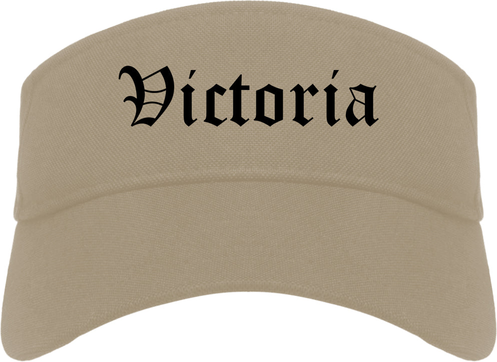 Victoria Minnesota MN Old English Mens Visor Cap Hat Khaki