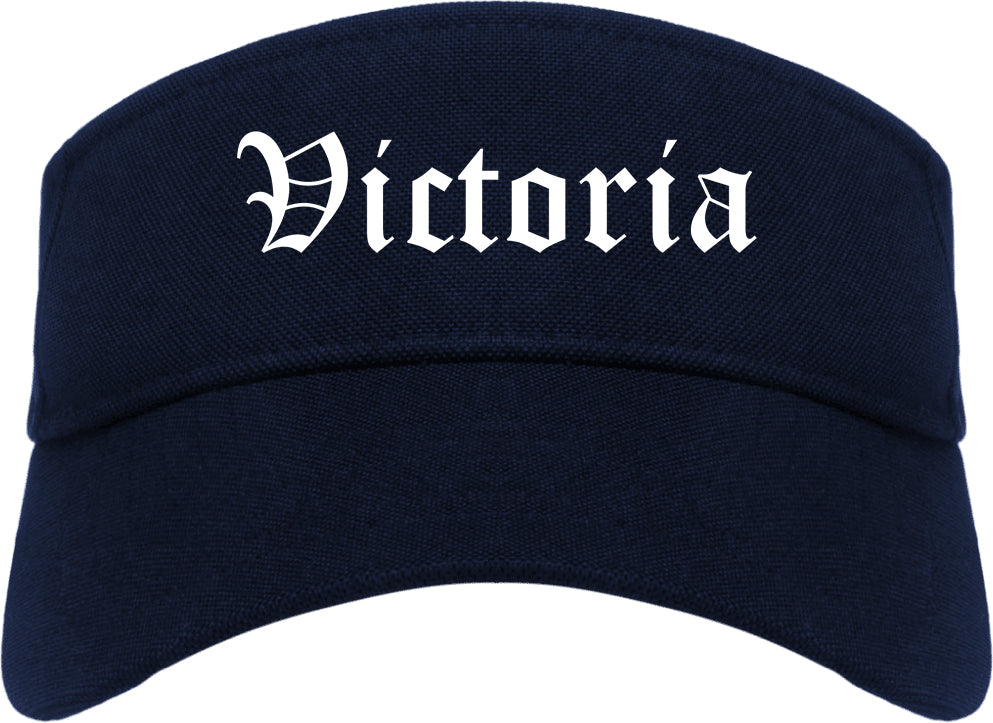 Victoria Minnesota MN Old English Mens Visor Cap Hat Navy Blue