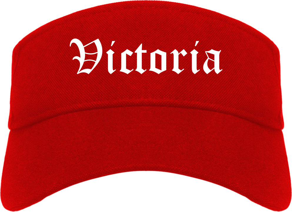 Victoria Minnesota MN Old English Mens Visor Cap Hat Red